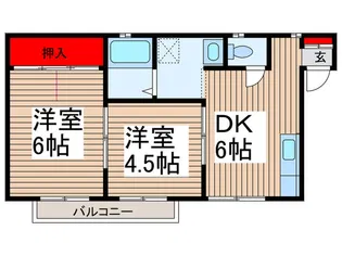 サンシティ日の出【1階】の間取り