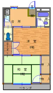 マンションテラセ【4階】の間取り