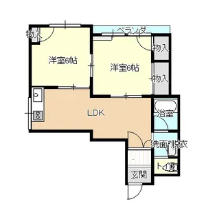 BETTER R 城東(2LDK)【5階】の間取り