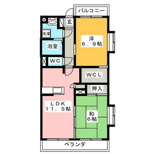 ヴィラクラスアクト【3階】の間取り