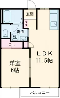 セントリバーハイツ千代崎A【1階】の間取り