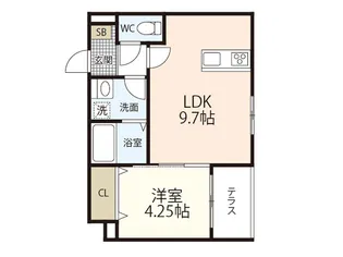メゾンクレール廿日市市役所駅前【1階】の間取り