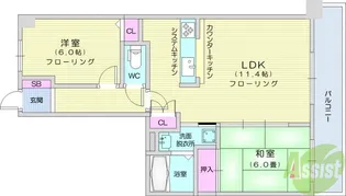 ソレアード舟丁【2階】の間取り