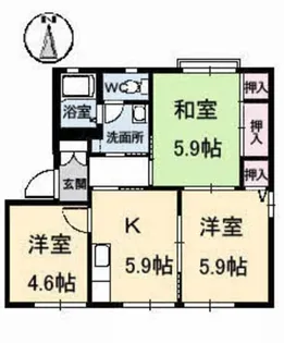 ニューヒルズ B棟【1階】の間取り