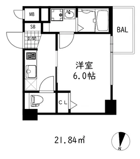 シオンコウベベイサイド【8階】の間取り