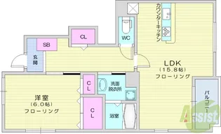 パークサイドさくら【1階】の間取り
