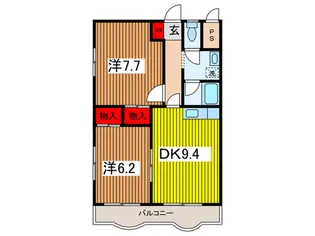 ジュネスベルG【1階】の間取り