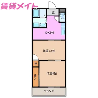 コーポプラスバーチャB【2階】の間取り