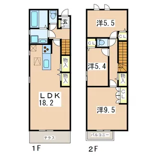 熊本県熊本市東区花立2【一戸建】の間取り
