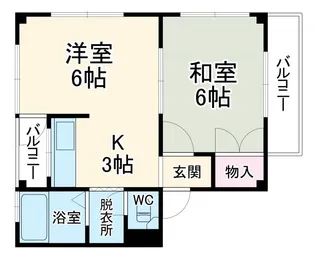 中割マンション【4階】の間取り