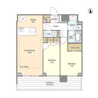 東京都新宿区市谷薬王寺町【マンション】の間取り