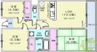 パシフィック広瀬橋【3階】の間取り