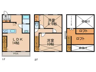 愛知県名古屋市千種区鹿子町1【一戸建】の間取り