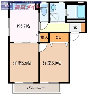 グリーンリーフ【2階】の間取り