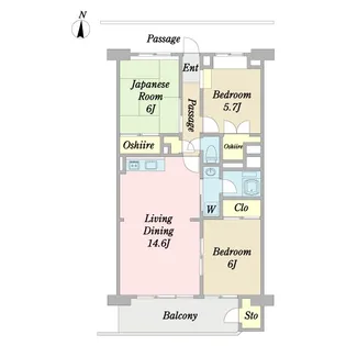 新松戸ハイツ【4階】の間取り