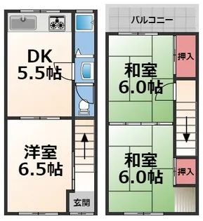 大阪府東大阪市太平寺2【一戸建】の間取り