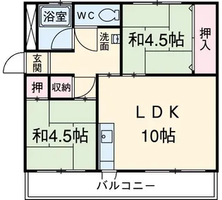 2LDKの間取り画像