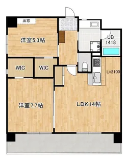 2LDKの間取り画像