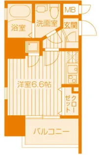 大阪府大阪市中央区十二軒町【マンション】の間取り