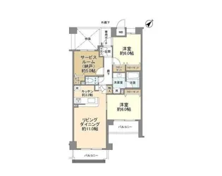 東京都世田谷区上野毛1【マンション】の間取り