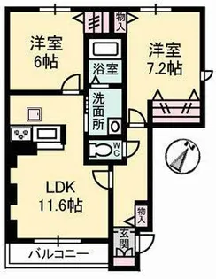 シャーメゾン シエクル【1階】の間取り