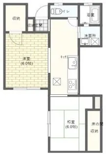 西原コーポ【1階】の間取り