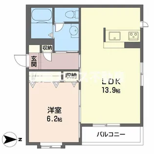ヌーベル上之島A【2階】の間取り