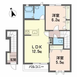 シャーメゾン丘 A棟【2階】の間取り