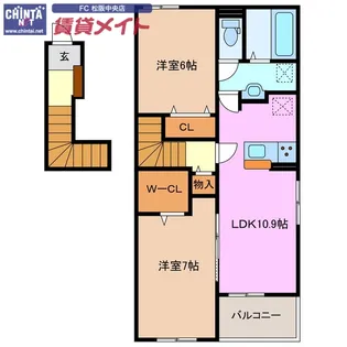 Pesca(ペスカ)【2階】の間取り