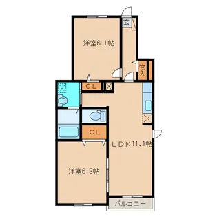 アウローラ【1階】の間取り