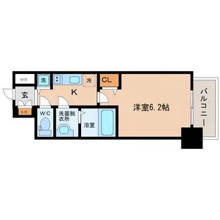 プレサンス扇町駅前【2階】の間取り