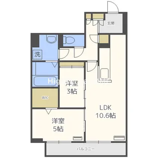 セジュール関目【3階】の間取り
