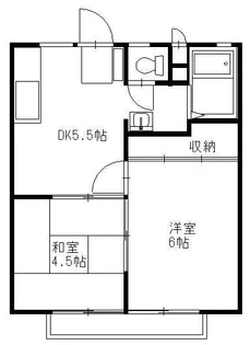ホワイトハイツ宝木【1階】の間取り