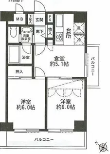 東急ドエルアルス音羽II【11階】の間取り