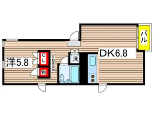 マイホ-ム国立【1階】の間取り