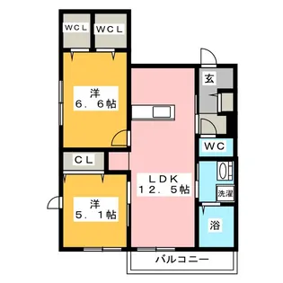 ルミエール峰沢【1階】の間取り