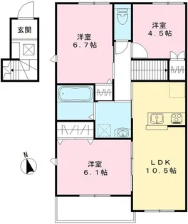 ユアメゾン益野 B【2階】の間取り