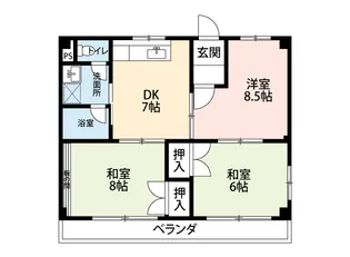 土与丸ハイツ【3階】の間取り