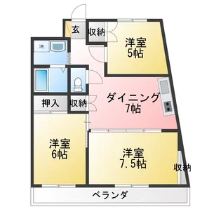 エクセレント梶ヶ谷【3階】の間取り