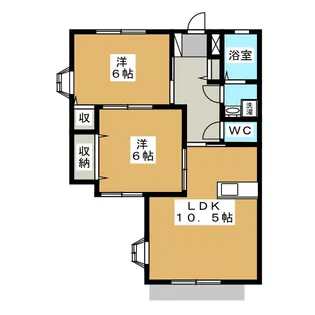 ハウスルピナス【1階】の間取り