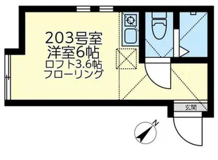 ユナイト鶴見アルカサル【2階】の間取り