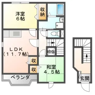 エレガンツァアロッジオII【2階】の間取り