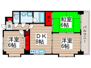 グラシアリノ武蔵浦和【3階】の間取り