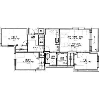 サンアイローヤル19【4階】の間取り