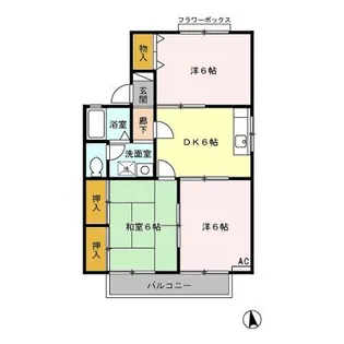 セジュールスギモト B【2階】の間取り