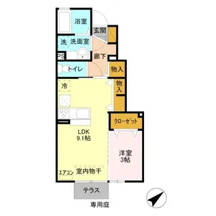セジュールKPEC【1階】の間取り