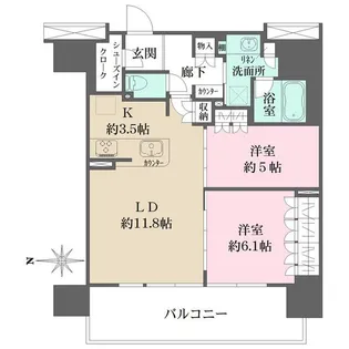 リニアゲートタワー名古屋【9階】の間取り