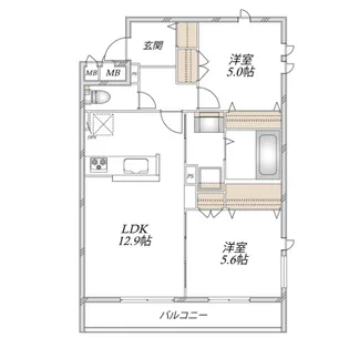 【へーベルメゾン】グランドゥール ソレイユ 浦和II【2階】の間取り