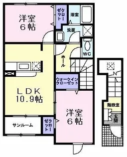 ラフレシールイースト【2階】の間取り