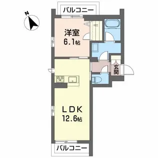 ベレオ横塚【2階】の間取り